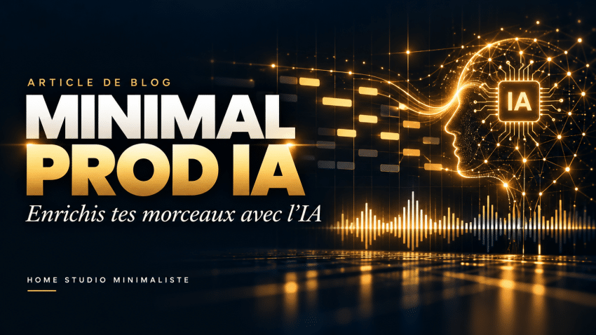 Minimal Prod IA : création musicale augmentée par l’intelligence artificielle, avec piano roll et ondes sonores dorées