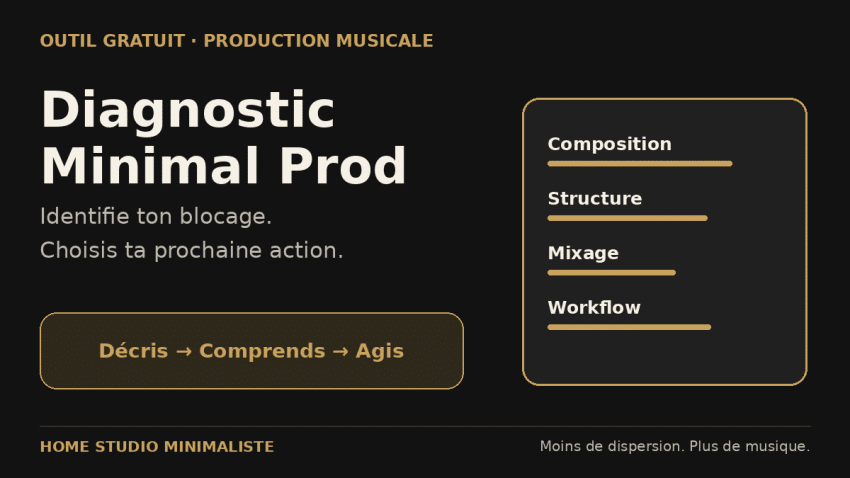Diagnostic Minimal Prod : clarifier un blocage de composition, structure, mixage ou workflow